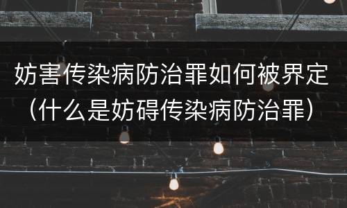 妨害传染病防治罪如何被界定（什么是妨碍传染病防治罪）