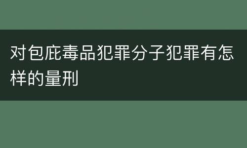 对包庇毒品犯罪分子犯罪有怎样的量刑