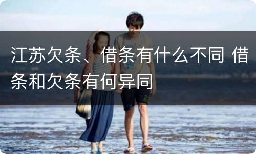 江苏欠条、借条有什么不同 借条和欠条有何异同