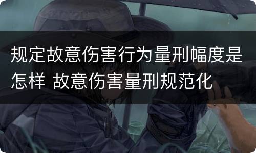 规定故意伤害行为量刑幅度是怎样 故意伤害量刑规范化