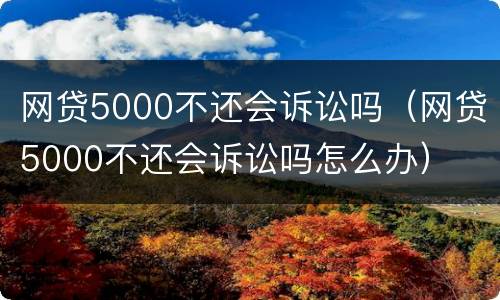 网贷5000不还会诉讼吗（网贷5000不还会诉讼吗怎么办）