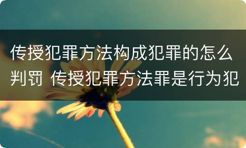 传授犯罪方法构成犯罪的怎么判罚 传授犯罪方法罪是行为犯吗