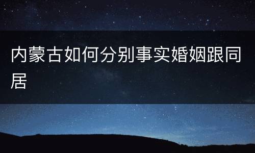 内蒙古如何分别事实婚姻跟同居