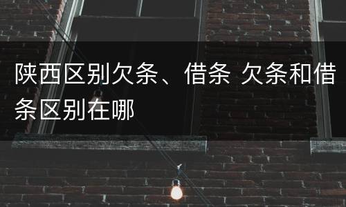 陕西区别欠条、借条 欠条和借条区别在哪