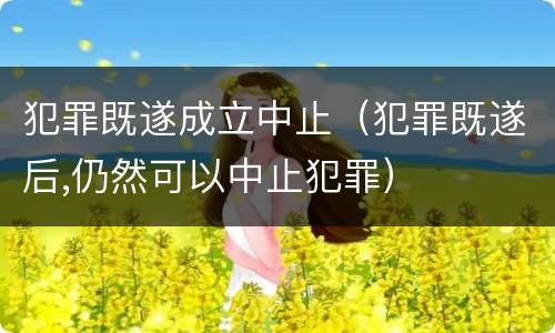 犯罪既遂成立中止（犯罪既遂后,仍然可以中止犯罪）