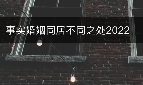 事实婚姻同居不同之处2022