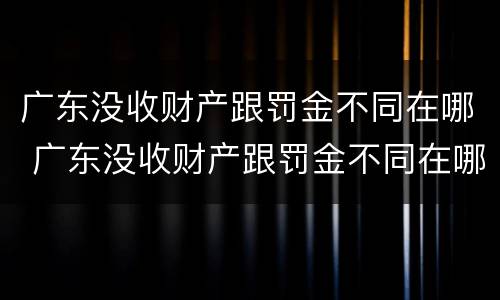 广东没收财产跟罚金不同在哪 广东没收财产跟罚金不同在哪查