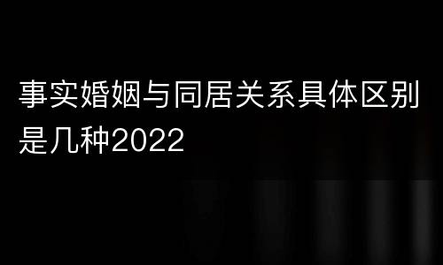 事实婚姻与同居关系具体区别是几种2022