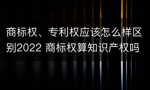 商标权、专利权应该怎么样区别2022 商标权算知识产权吗