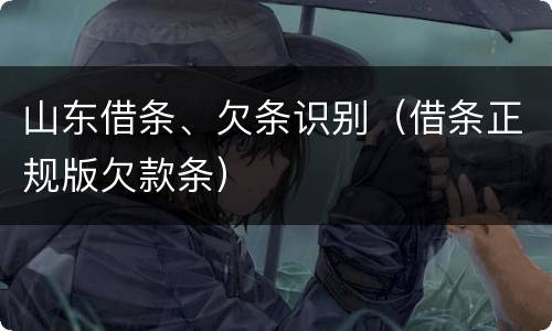 山东借条、欠条识别（借条正规版欠款条）