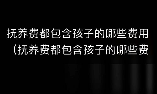 抚养费都包含孩子的哪些费用（抚养费都包含孩子的哪些费用呢）