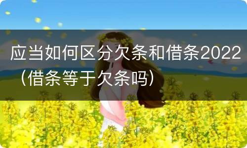应当如何区分欠条和借条2022（借条等于欠条吗）