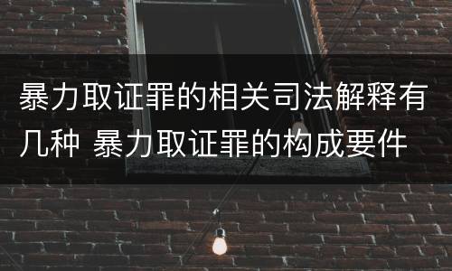 暴力取证罪的相关司法解释有几种 暴力取证罪的构成要件