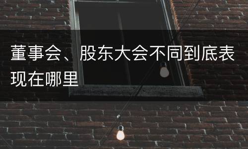 董事会、股东大会不同到底表现在哪里