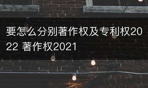 要怎么分别著作权及专利权2022 著作权2021