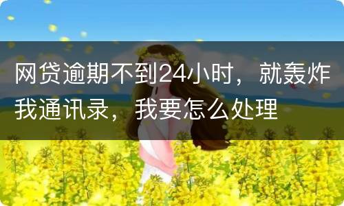 网贷逾期不到24小时，就轰炸我通讯录，我要怎么处理