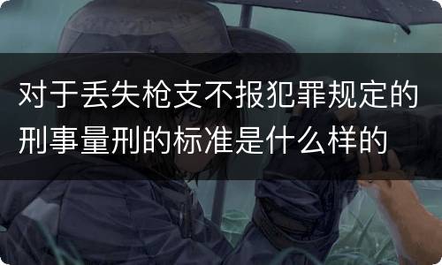 对于丢失枪支不报犯罪规定的刑事量刑的标准是什么样的