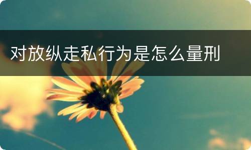 对放纵走私行为是怎么量刑