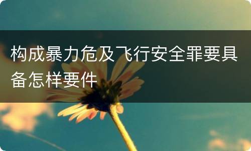 构成暴力危及飞行安全罪要具备怎样要件