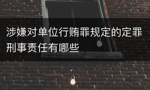 涉嫌对单位行贿罪规定的定罪刑事责任有哪些