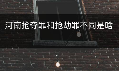 河南抢夺罪和抢劫罪不同是啥
