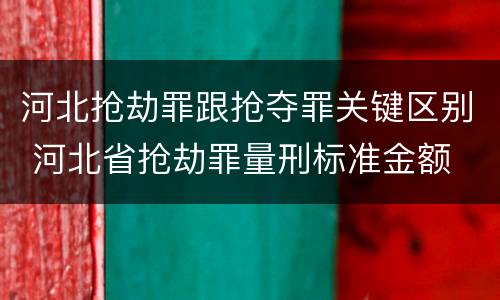 河北抢劫罪跟抢夺罪关键区别 河北省抢劫罪量刑标准金额
