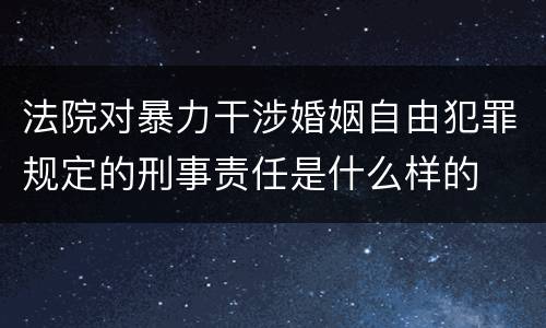法院对暴力干涉婚姻自由犯罪规定的刑事责任是什么样的