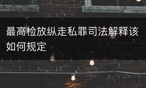 最高检放纵走私罪司法解释该如何规定