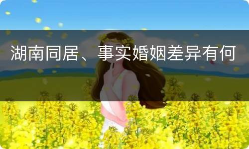 湖南同居、事实婚姻差异有何