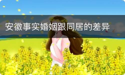 安徽事实婚姻跟同居的差异