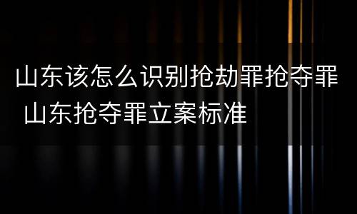 山东该怎么识别抢劫罪抢夺罪 山东抢夺罪立案标准