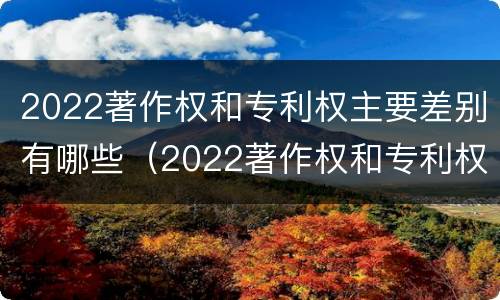 2022著作权和专利权主要差别有哪些（2022著作权和专利权主要差别有哪些方面）