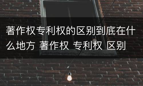 著作权专利权的区别到底在什么地方 著作权 专利权 区别