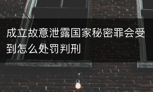 成立故意泄露国家秘密罪会受到怎么处罚判刑