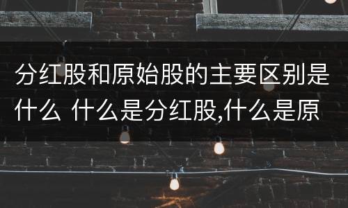 分红股和原始股的主要区别是什么 什么是分红股,什么是原始股?