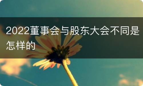 2022董事会与股东大会不同是怎样的