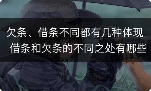 欠条、借条不同都有几种体现 借条和欠条的不同之处有哪些