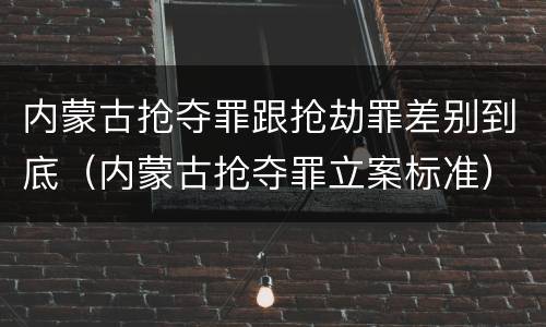 内蒙古抢夺罪跟抢劫罪差别到底（内蒙古抢夺罪立案标准）
