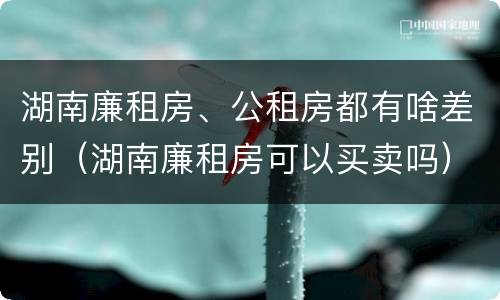 湖南廉租房、公租房都有啥差别（湖南廉租房可以买卖吗）