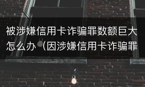 被涉嫌信用卡诈骗罪数额巨大怎么办（因涉嫌信用卡诈骗罪）