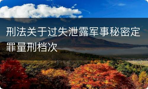 刑法关于过失泄露军事秘密定罪量刑档次