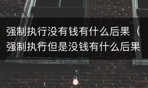 强制执行没有钱有什么后果（强制执行但是没钱有什么后果）