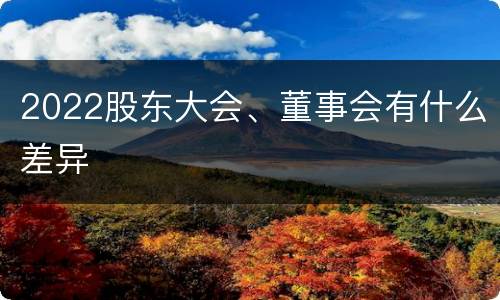2022股东大会、董事会有什么差异