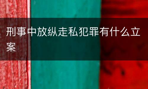 刑事中放纵走私犯罪有什么立案