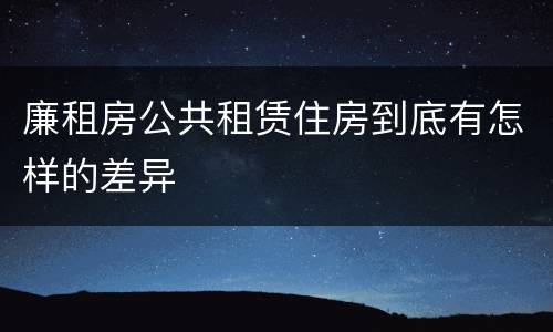 廉租房公共租赁住房到底有怎样的差异