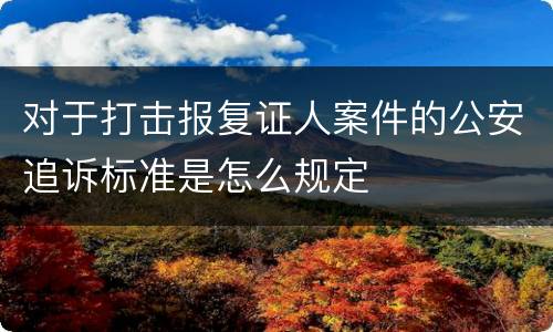 对于打击报复证人案件的公安追诉标准是怎么规定