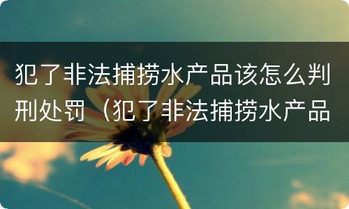犯了非法捕捞水产品该怎么判刑处罚（犯了非法捕捞水产品该怎么判刑处罚）