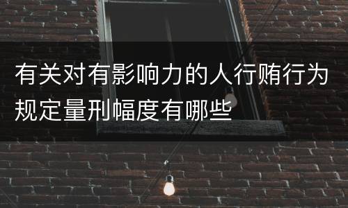有关对有影响力的人行贿行为规定量刑幅度有哪些