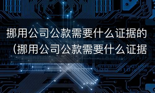 挪用公司公款需要什么证据的（挪用公司公款需要什么证据的证明）