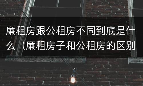 廉租房跟公租房不同到底是什么（廉租房子和公租房的区别）
